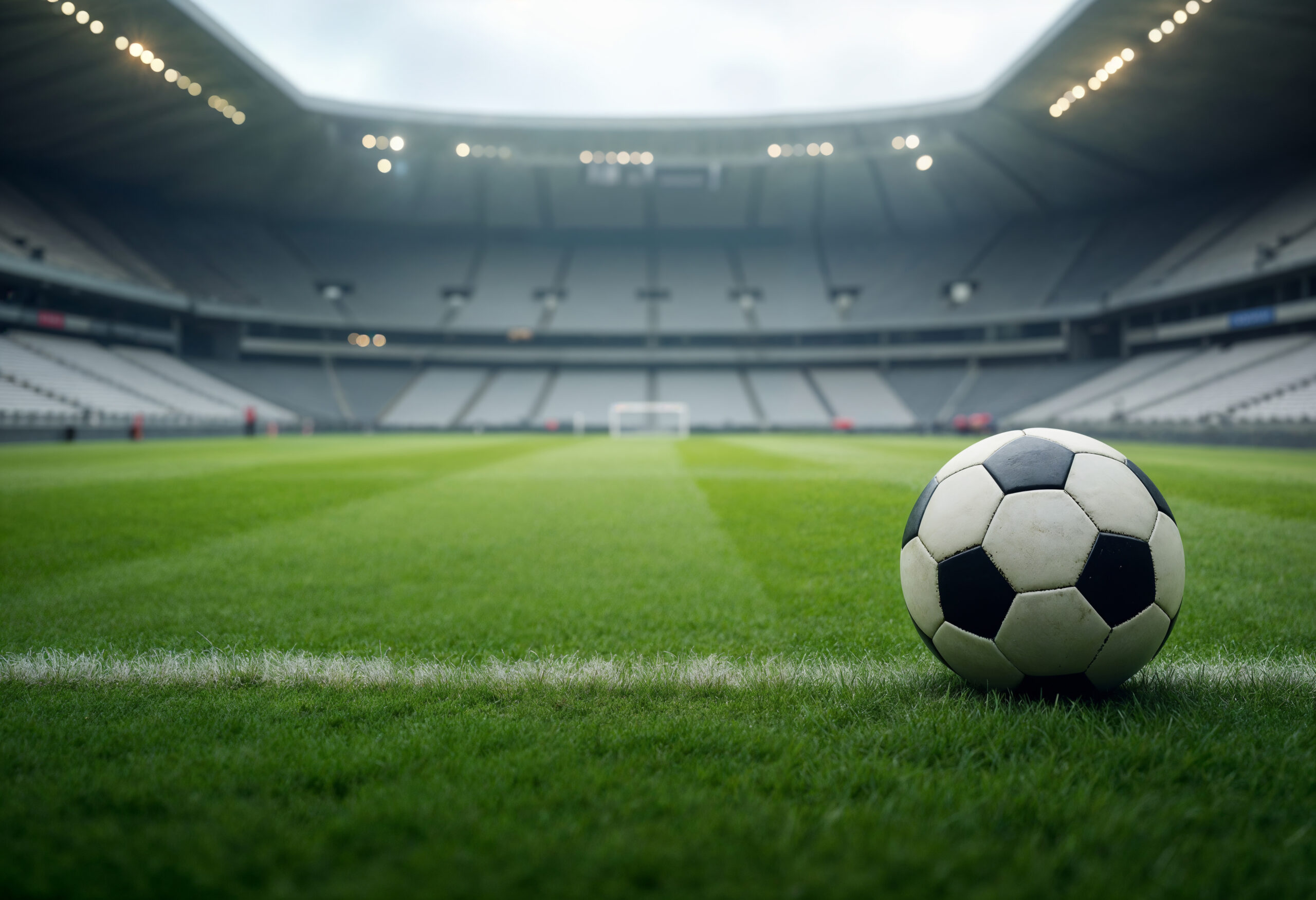 close up sport environment with soccer ball